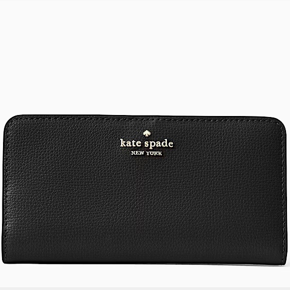kate spade Handbags - Kate Spade Black Refined Grain Leather Darcy Large Slim Bifold Wallet New w/ Tag